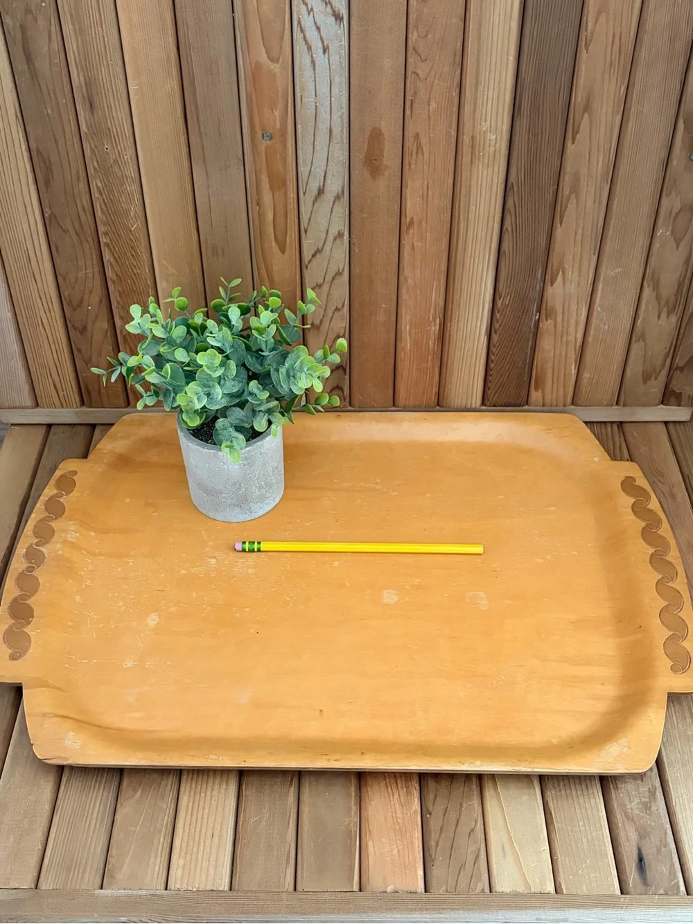 S.E. Overton Bentwood Vintage Serving Tray, Mid-Century Wood